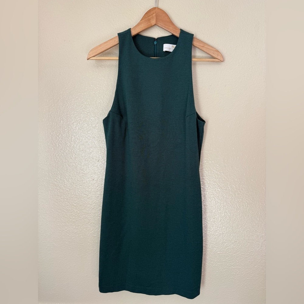 Amanda Uprichard Emerald High Neck Knit Mini Dress